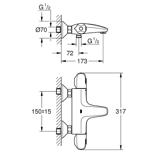 Cмеситель для ванны термостат Grohe Grohtherm 1000 34816003. Cмеситель для ванны термостат Grohe Grohtherm 1000 34816003.