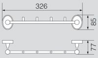 Планка с 4-мя крючками для полотенец Veragio Bonjour VR.BNR-7834.BR бронза
